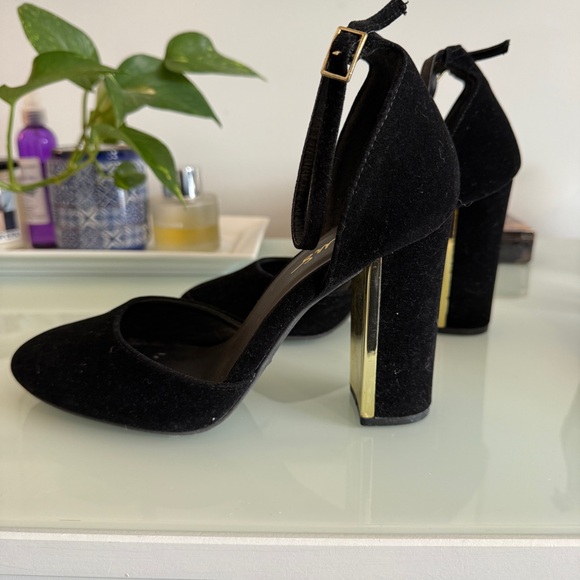 Lulus Laura Black Velvet Ankle Strap Heels - Picture 8 of 9